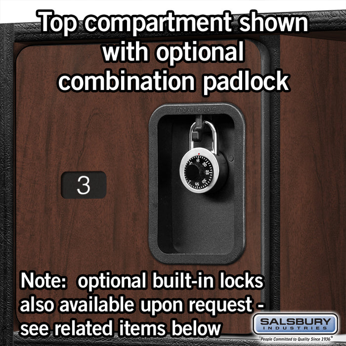Salsbury 24" Wide Designer Wood Open Access Locker - 6 Feet High - 24 Inches Deep - Mahogany - Hasps - Sweatfully