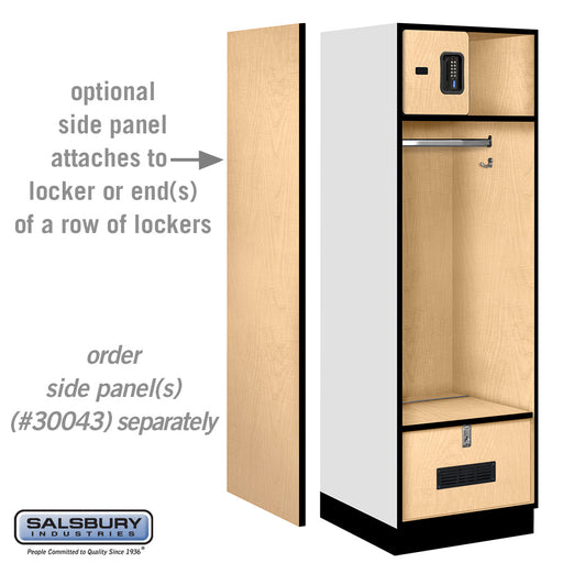 Salsbury 24" Wide Designer Wood Open Access Locker - 6 Feet High - 24 Inches Deep - Maple - Black Electronic Locks - Sweatfully