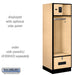 Salsbury 24" Wide Designer Wood Open Access Locker - 6 Feet High - 24 Inches Deep - Maple - Black Resettable Locks - Sweatfully