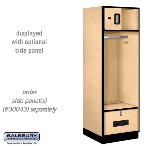 Salsbury 24" Wide Designer Wood Open Access Locker - 6 Feet High - 24 Inches Deep - Maple - Silver Electronic Locks - Sweatfully