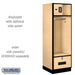Salsbury 24" Wide Designer Wood Open Access Locker - 6 Feet High - 24 Inches Deep - Maple - Silver Electronic Locks - Sweatfully