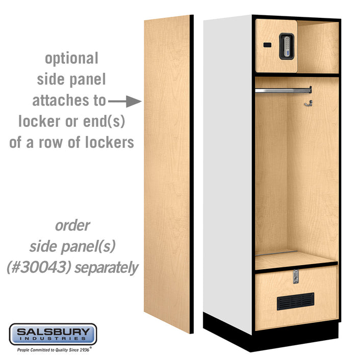 Salsbury 24" Wide Designer Wood Open Access Locker - 6 Feet High - 24 Inches Deep - Maple - Silver Electronic Locks - Sweatfully