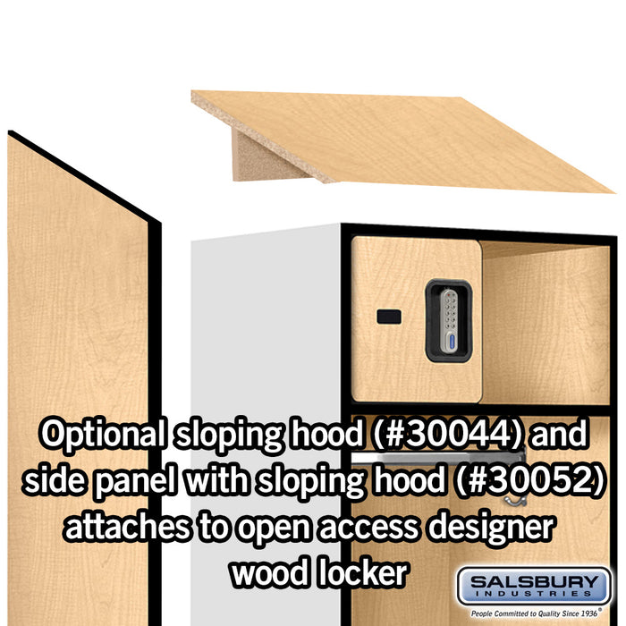 Salsbury 24" Wide Designer Wood Open Access Locker - 6 Feet High - 24 Inches Deep - Maple - Silver Electronic Locks - Sweatfully