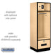 Salsbury 24" Wide Designer Wood Open Access Locker - 6 Feet High - 24 Inches Deep - Maple - Silver Resettable Locks - Sweatfully
