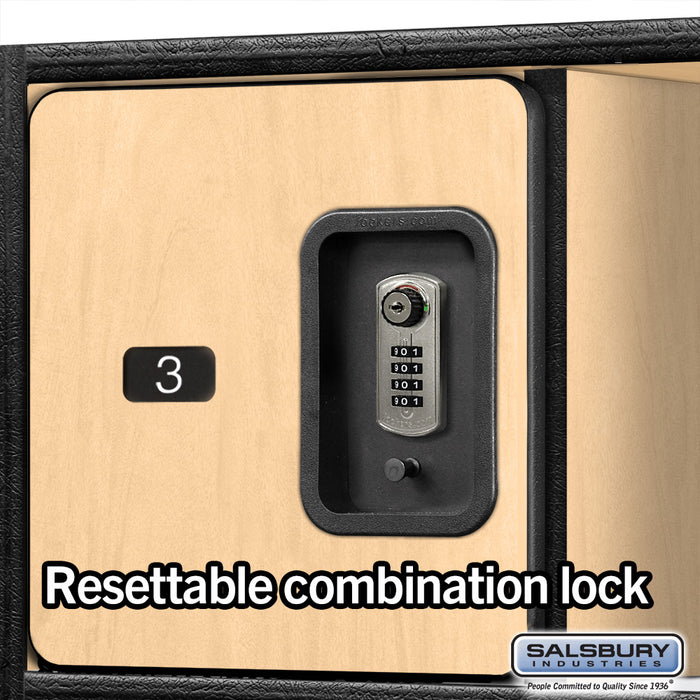 Salsbury 24" Wide Designer Wood Open Access Locker - 6 Feet High - 24 Inches Deep - Maple - Silver Resettable Locks - Sweatfully