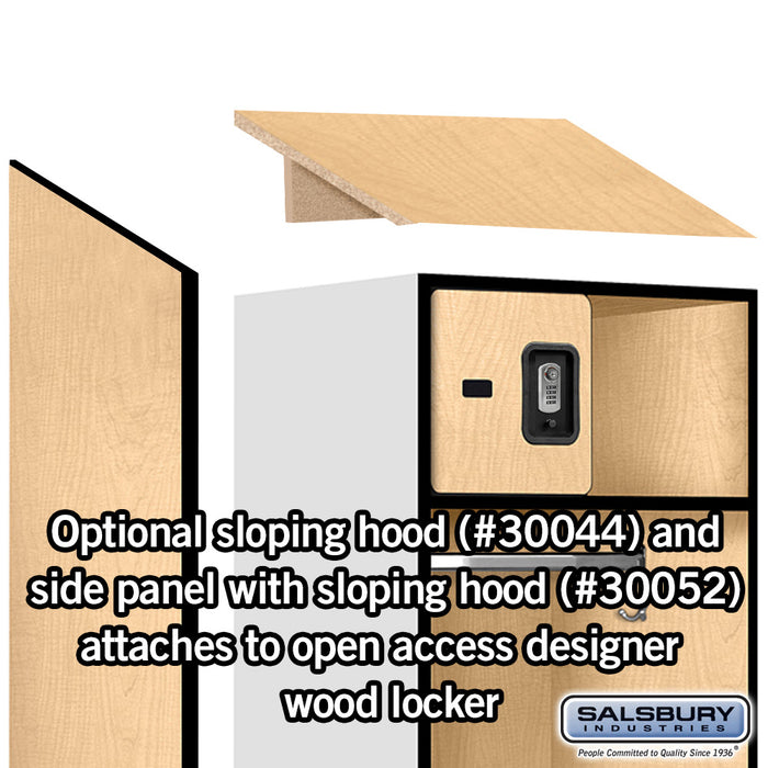 Salsbury 24" Wide Designer Wood Open Access Locker - 6 Feet High - 24 Inches Deep - Maple - Silver Resettable Locks - Sweatfully