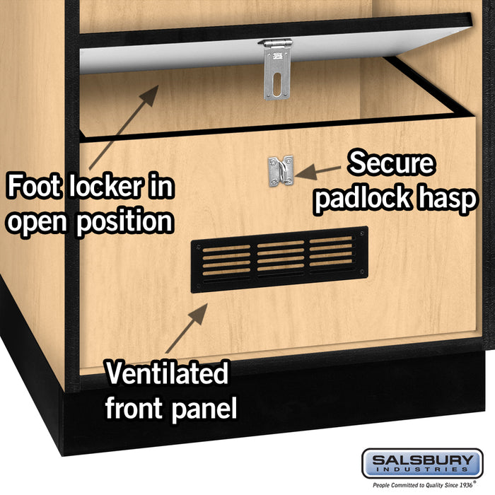 Salsbury 24" Wide Designer Wood Open Access Locker - 6 Feet High - 24 Inches Deep - Maple - Silver Resettable Locks - Sweatfully