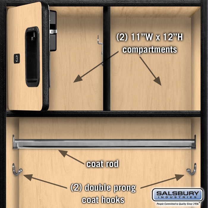 Salsbury 24" Wide Designer Wood Open Access Locker - 6 Feet High - 24 Inches Deep - Maple - Hasps - Sweatfully