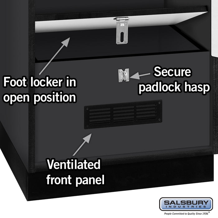 Salsbury 24" Wide Designer Wood Gear Locker - 6 Feet High - 24 Inches Deep - Black - Hasps - Sweatfully