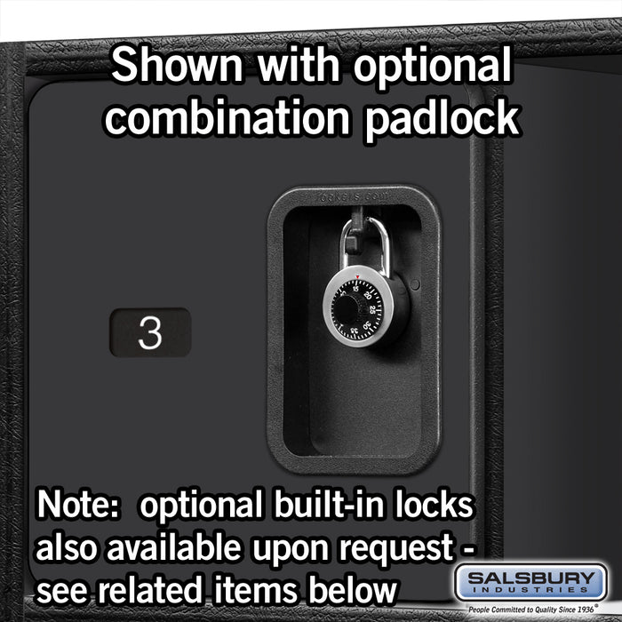 Salsbury 24" Wide Designer Wood Gear Locker - 6 Feet High - 24 Inches Deep - Black - Hasps - Sweatfully