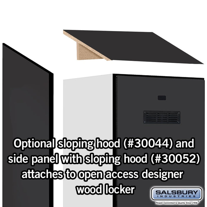 Salsbury 24" Wide Designer Wood Gear Locker - 6 Feet High - 24 Inches Deep - Black - Silver Electronic Locks - Sweatfully