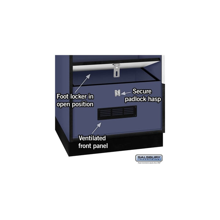Salsbury 24" Wide Designer Wood Gear Locker - 6 Feet High - 24 Inches Deep - Blue - Silver Resettable Locks - Sweatfully