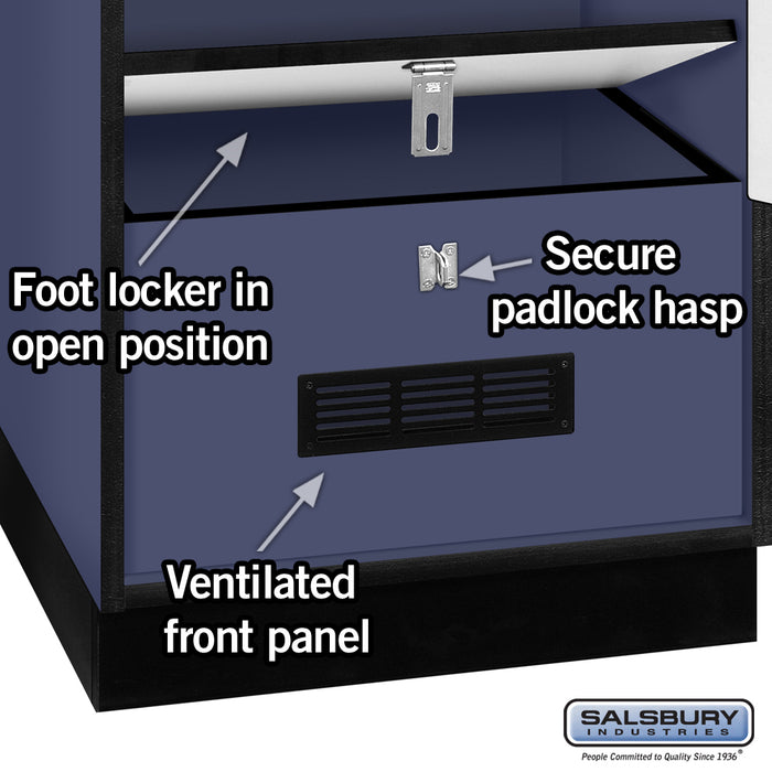 Salsbury 24" Wide Designer Wood Gear Locker - 6 Feet High - 24 Inches Deep - Blue - Hasps - Sweatfully