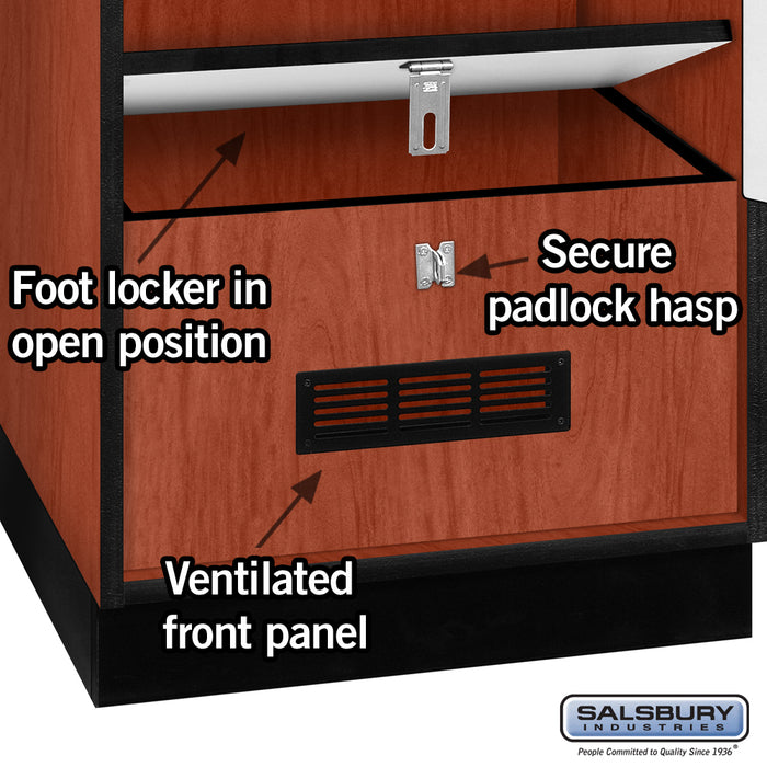 Salsbury 24" Wide Designer Wood Gear Locker - 6 Feet High - 24 Inches Deep - Cherry - Silver Resettable Locks - Sweatfully