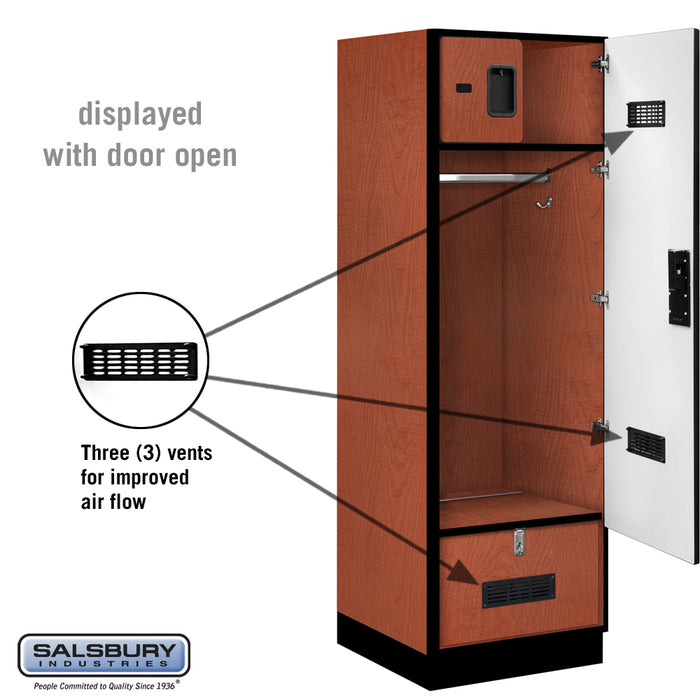 Salsbury 24" Wide Designer Wood Gear Locker - 6 Feet High - 24 Inches Deep - Cherry - Hasps - Sweatfully