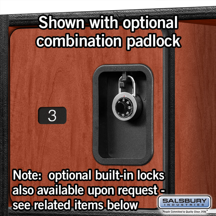 Salsbury 24" Wide Designer Wood Gear Locker - 6 Feet High - 24 Inches Deep - Cherry - Hasps - Sweatfully