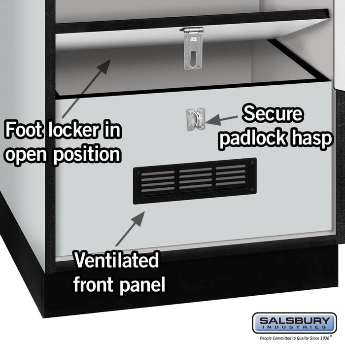 Salsbury 24" Wide Designer Wood Gear Locker - 6 Feet High - 24 Inches Deep - Gray - Silver Resettable Locks - Sweatfully