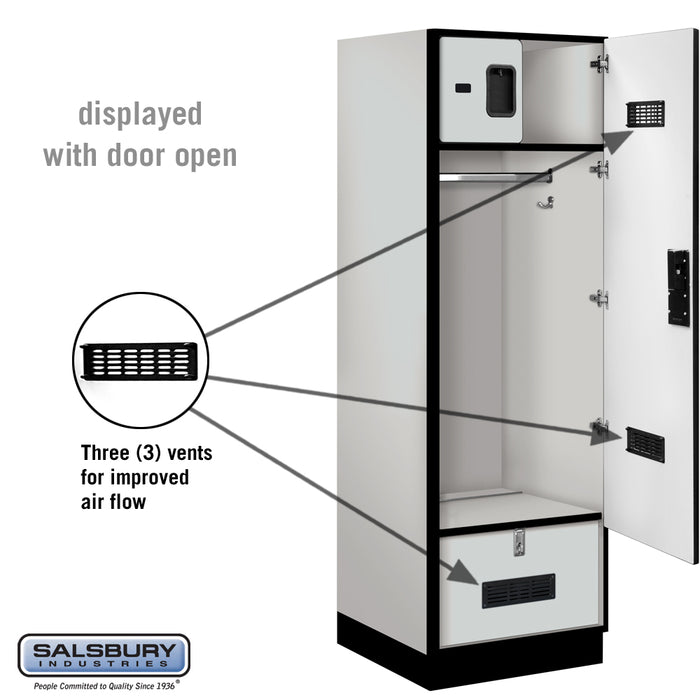 Salsbury 24" Wide Designer Wood Gear Locker - 6 Feet High - 24 Inches Deep - Gray - Hasps - Sweatfully