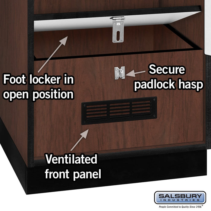 Salsbury 24" Wide Designer Wood Gear Locker - 6 Feet High - 24 Inches Deep - Mahogany - Hasps - Sweatfully