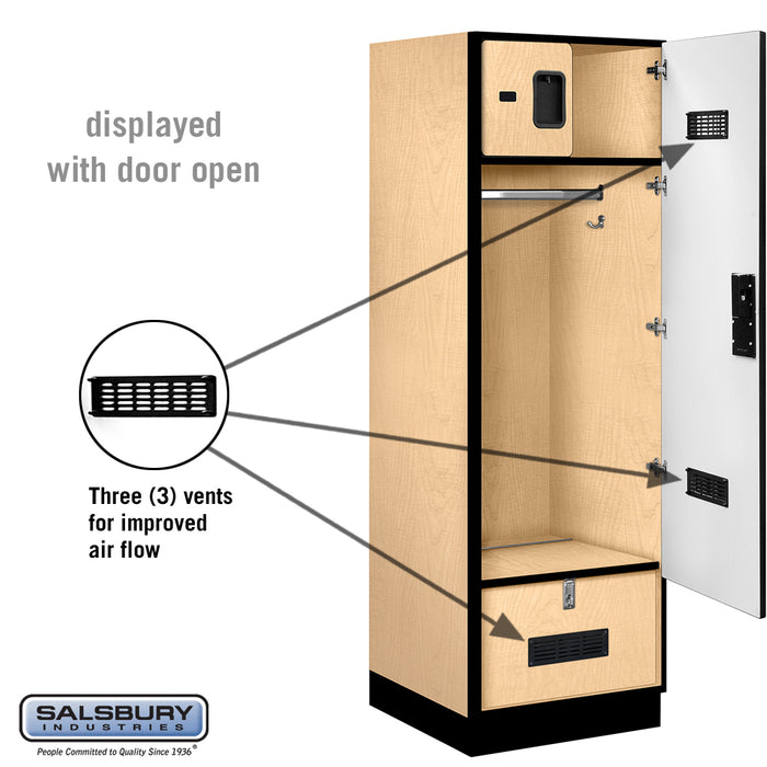 Salsbury 24" Wide Designer Wood Gear Locker - 6 Feet High - 24 Inches Deep - Maple - Hasps - Sweatfully