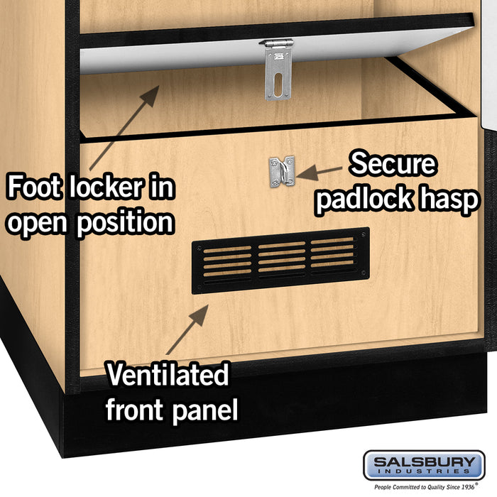 Salsbury 24" Wide Designer Wood Gear Locker - 6 Feet High - 24 Inches Deep - Maple - Hasps - Sweatfully