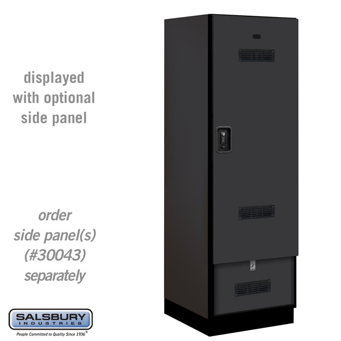 Salsbury 24" Wide Designer Wood Gear Locker - 6 Feet High - 24 Inches Deep - Black - Black Resettable Locks - Sweatfully