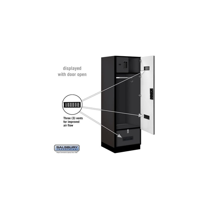 Salsbury 24" Wide Designer Wood Gear Locker - 6 Feet High - 24 Inches Deep - Black - Silver Electronic Locks - Sweatfully