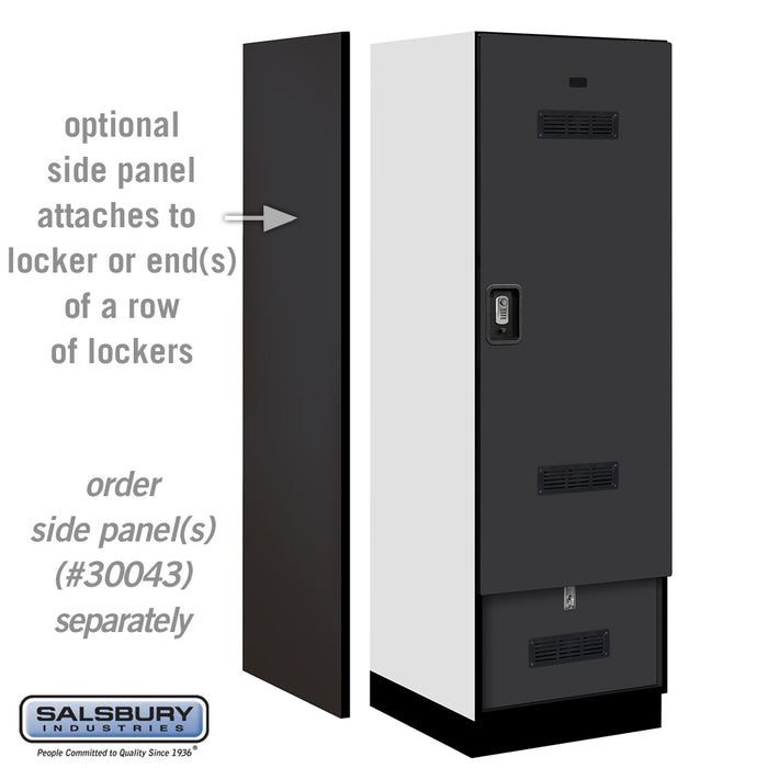 Salsbury 24" Wide Designer Wood Gear Locker - 6 Feet High - 24 Inches Deep - Black - Silver Resettable Locks - Sweatfully