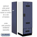 Salsbury 24" Wide Designer Wood Gear Locker - 6 Feet High - 24 Inches Deep - Blue - Black Electronic Locks - Sweatfully
