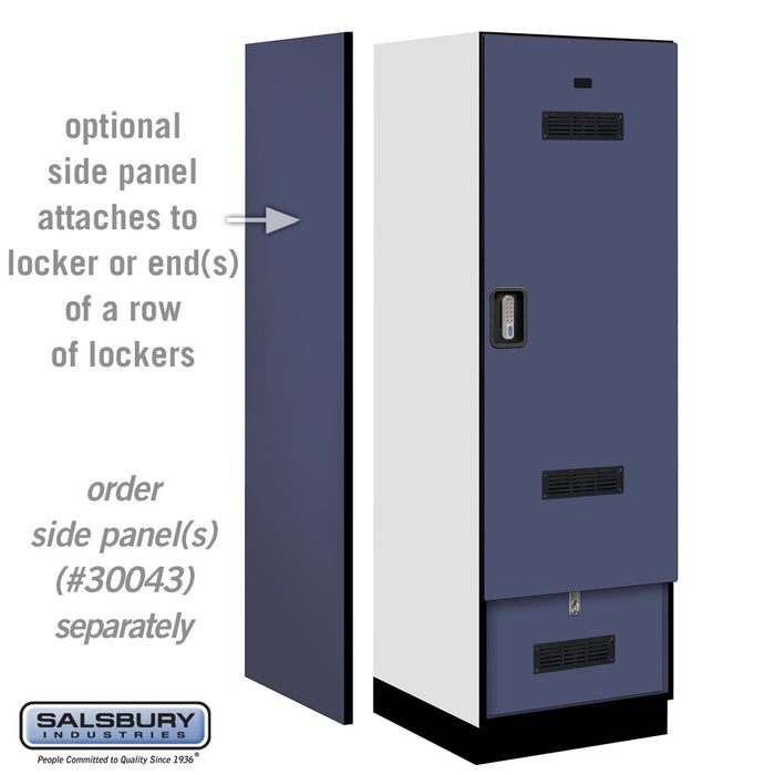 Salsbury 24" Wide Designer Wood Gear Locker - 6 Feet High - 24 Inches Deep - Blue - Silver Electronic Locks - Sweatfully