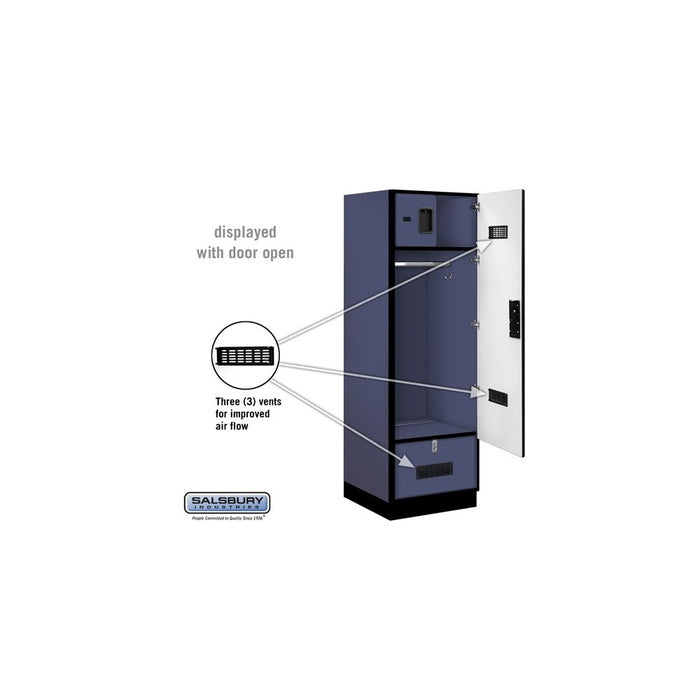 Salsbury 24" Wide Designer Wood Gear Locker - 6 Feet High - 24 Inches Deep - Blue - Silver Electronic Locks - Sweatfully