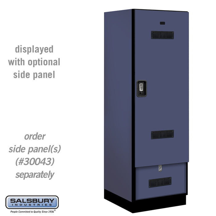 Salsbury 24" Wide Designer Wood Gear Locker - 6 Feet High - 24 Inches Deep - Blue - Silver Resettable Locks - Sweatfully