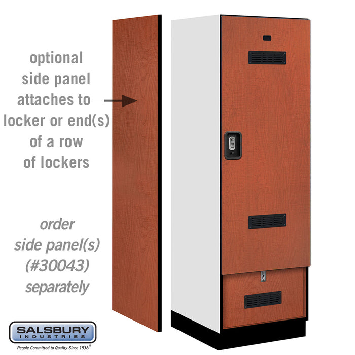 Salsbury 24" Wide Designer Wood Gear Locker - 6 Feet High - 24 Inches Deep - Cherry - Silver Resettable Locks - Sweatfully