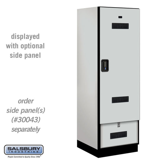 Salsbury 24" Wide Designer Wood Gear Locker - 6 Feet High - 24 Inches Deep - Gray - Black Electronic Locks - Sweatfully