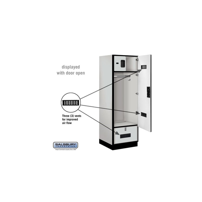 Salsbury 24" Wide Designer Wood Gear Locker - 6 Feet High - 24 Inches Deep - Gray - Black Electronic Locks - Sweatfully