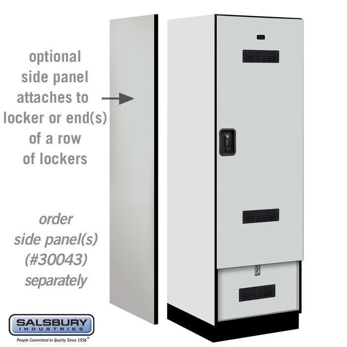 Salsbury 24" Wide Designer Wood Gear Locker - 6 Feet High - 24 Inches Deep - Gray - Black Resettable Locks - Sweatfully