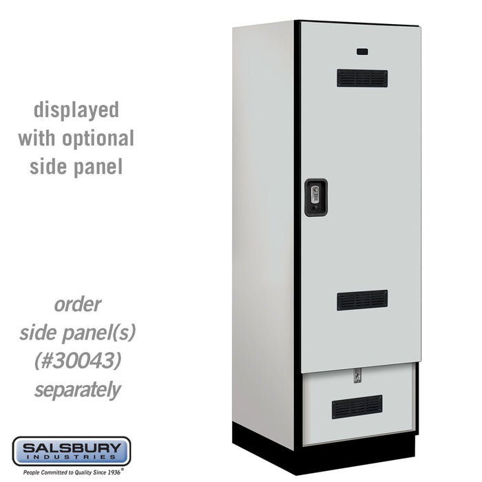 Salsbury 24" Wide Designer Wood Gear Locker - 6 Feet High - 24 Inches Deep - Gray - Silver Resettable Locks - Sweatfully