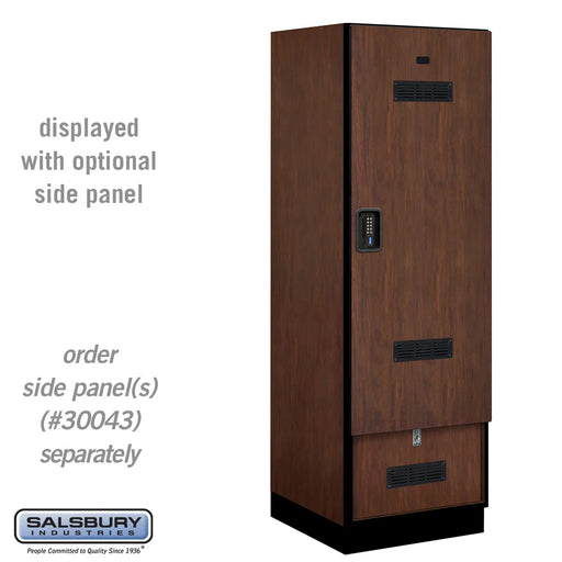 Salsbury 24" Wide Designer Wood Gear Locker - 6 Feet High - 24 Inches Deep - Mahogany - Black Electronic Locks - Sweatfully