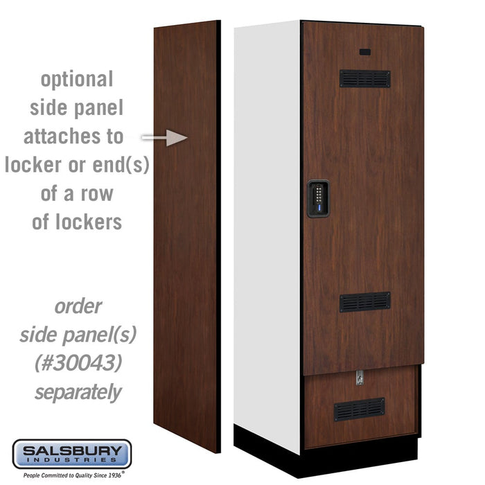 Salsbury 24" Wide Designer Wood Gear Locker - 6 Feet High - 24 Inches Deep - Mahogany - Black Electronic Locks - Sweatfully