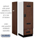 Salsbury 24" Wide Designer Wood Gear Locker - 6 Feet High - 24 Inches Deep - Mahogany - Black Resettable Locks - Sweatfully