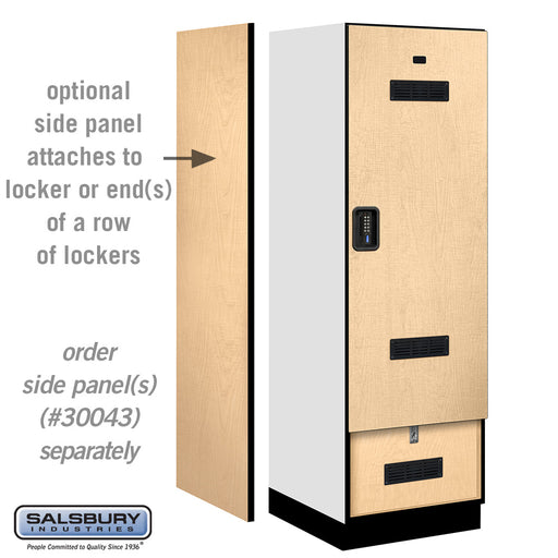 Salsbury 24" Wide Designer Wood Gear Locker - 6 Feet High - 24 Inches Deep - Maple - Black Electronic Locks - Sweatfully