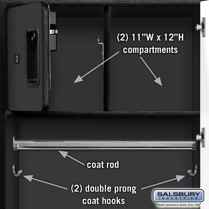 Salsbury 24" Wide Designer Wood Gear Locker - 6 Feet High - 18 Inches Deep - Black - Hasps - Sweatfully