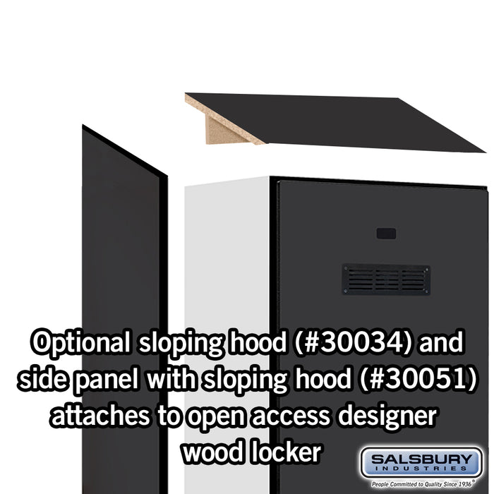 Salsbury 24" Wide Designer Wood Gear Locker - 6 Feet High - 18 Inches Deep - Black - Black Resettable Locks - Sweatfully