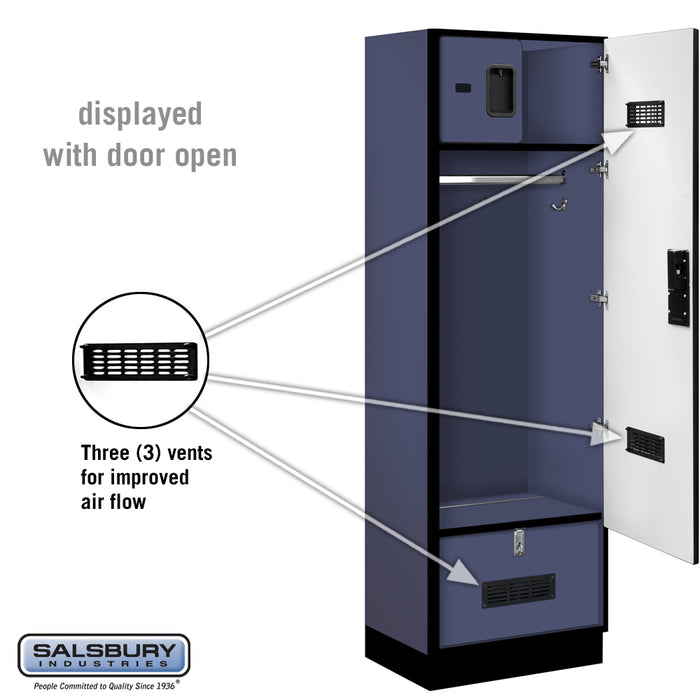Salsbury 24" Wide Designer Wood Gear Locker - 6 Feet High - 18 Inches Deep - Blue - Hasps - Sweatfully