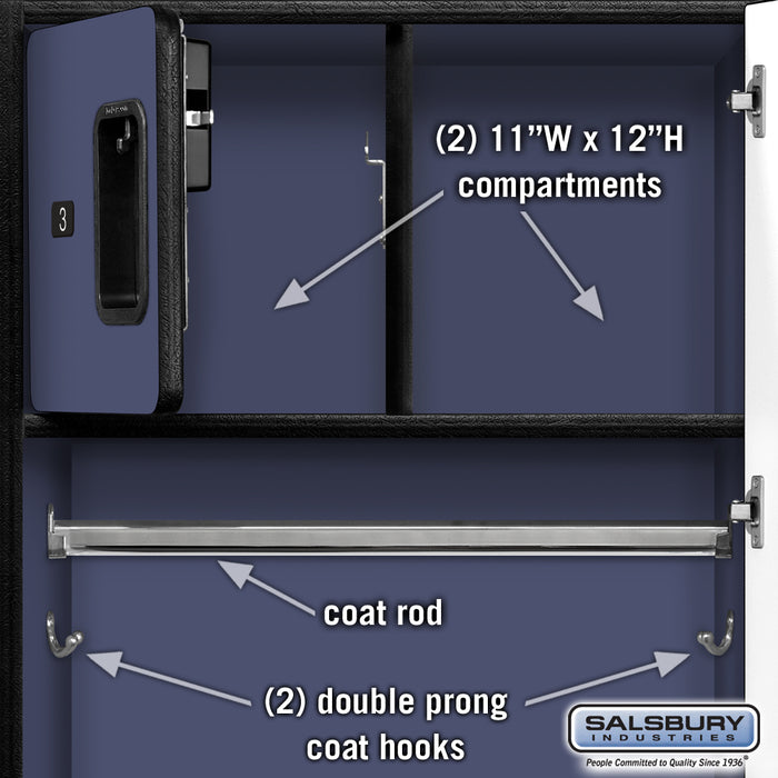 Salsbury 24" Wide Designer Wood Gear Locker - 6 Feet High - 18 Inches Deep - Blue - Hasps - Sweatfully