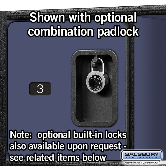 Salsbury 24" Wide Designer Wood Gear Locker - 6 Feet High - 18 Inches Deep - Blue - Hasps - Sweatfully