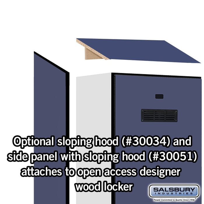 Salsbury 24" Wide Designer Wood Gear Locker - 6 Feet High - 18 Inches Deep - Blue - Silver Resettable Locks - Sweatfully