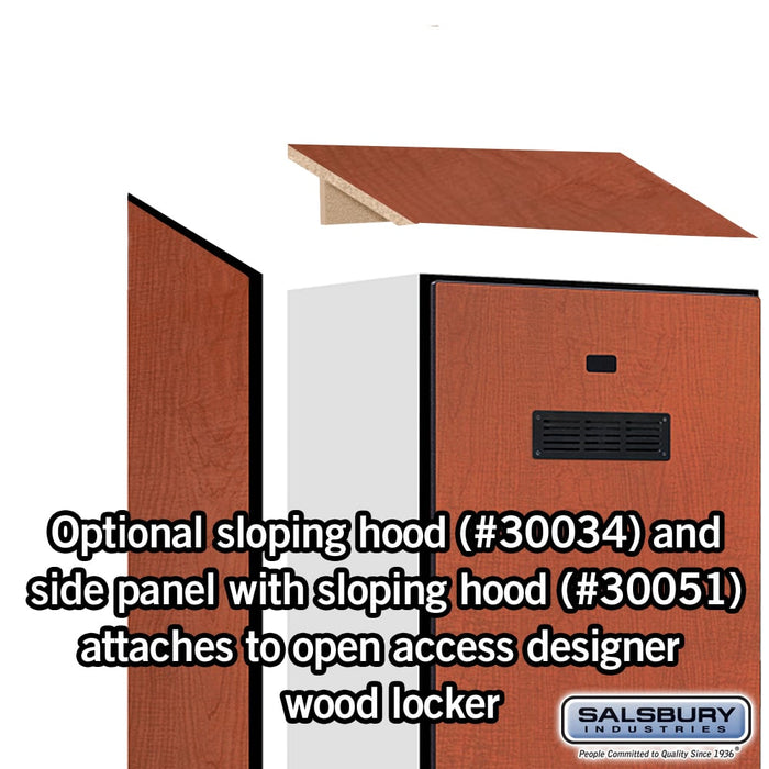 Salsbury 24" Wide Designer Wood Gear Locker - 6 Feet High - 18 Inches Deep - Cherry - Silver Resettable Locks - Sweatfully