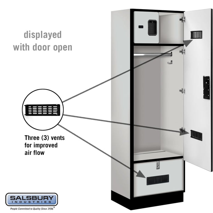 Salsbury 24" Wide Designer Wood Gear Locker - 6 Feet High - 18 Inches Deep - Gray - Hasps - Sweatfully