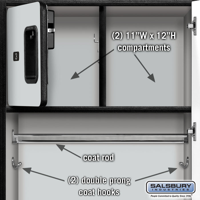 Salsbury 24" Wide Designer Wood Gear Locker - 6 Feet High - 18 Inches Deep - Gray - Hasps - Sweatfully